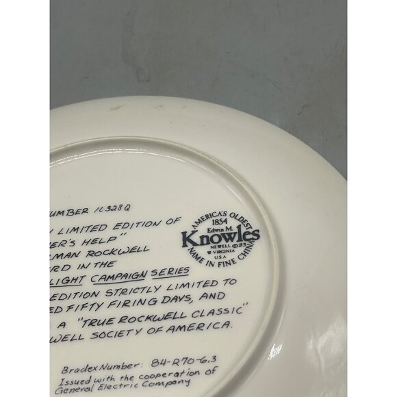 Norman Rockwell print on plate #10328Q Father's Help Knowles fine china READ - Picture 7 of 7
